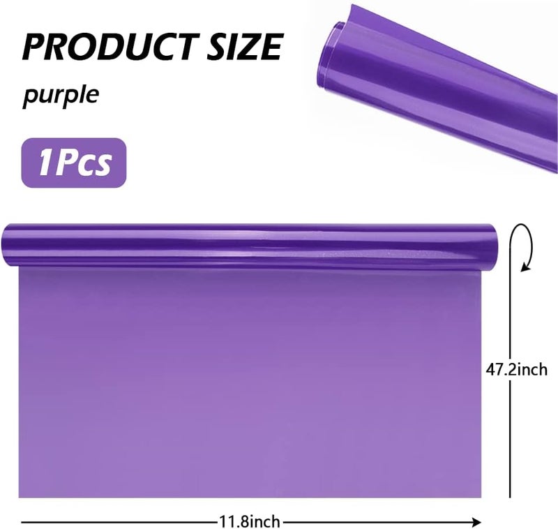 wedfish 12 X 48inch Car Light Tint Film, Cuttable&Stretchability Car Headlight Taillight Fog Light Vivid Vinyl Wrap Protector,Non-Marking Self-Adhesive Decals Car Decor (Purple) - Image 2